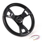 14" Billet Steering Wheel with Black Grip & Carbon Fiber Trim