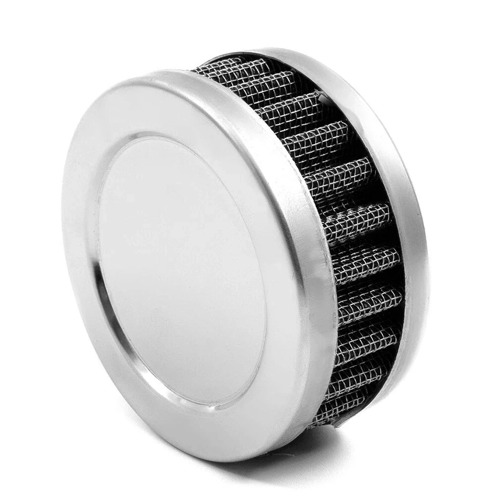 58-60mm Air Filter Cleaner Round Tapered for Motorcycle Silver Tone