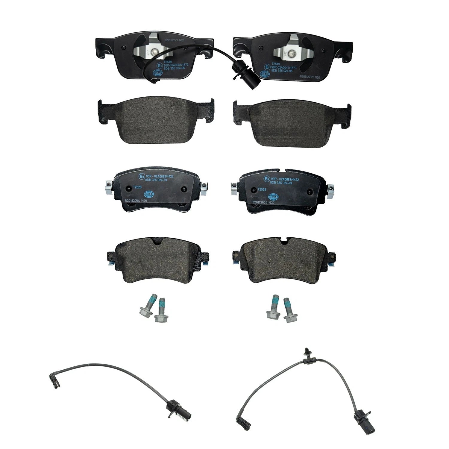 Hella Disc Brake Pad Kit with Sensors for Audi A4