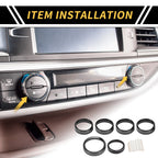 Set of 1 Air Conditioning Button Cover Trim for Ford F-150 XLT (2016–2019) Black