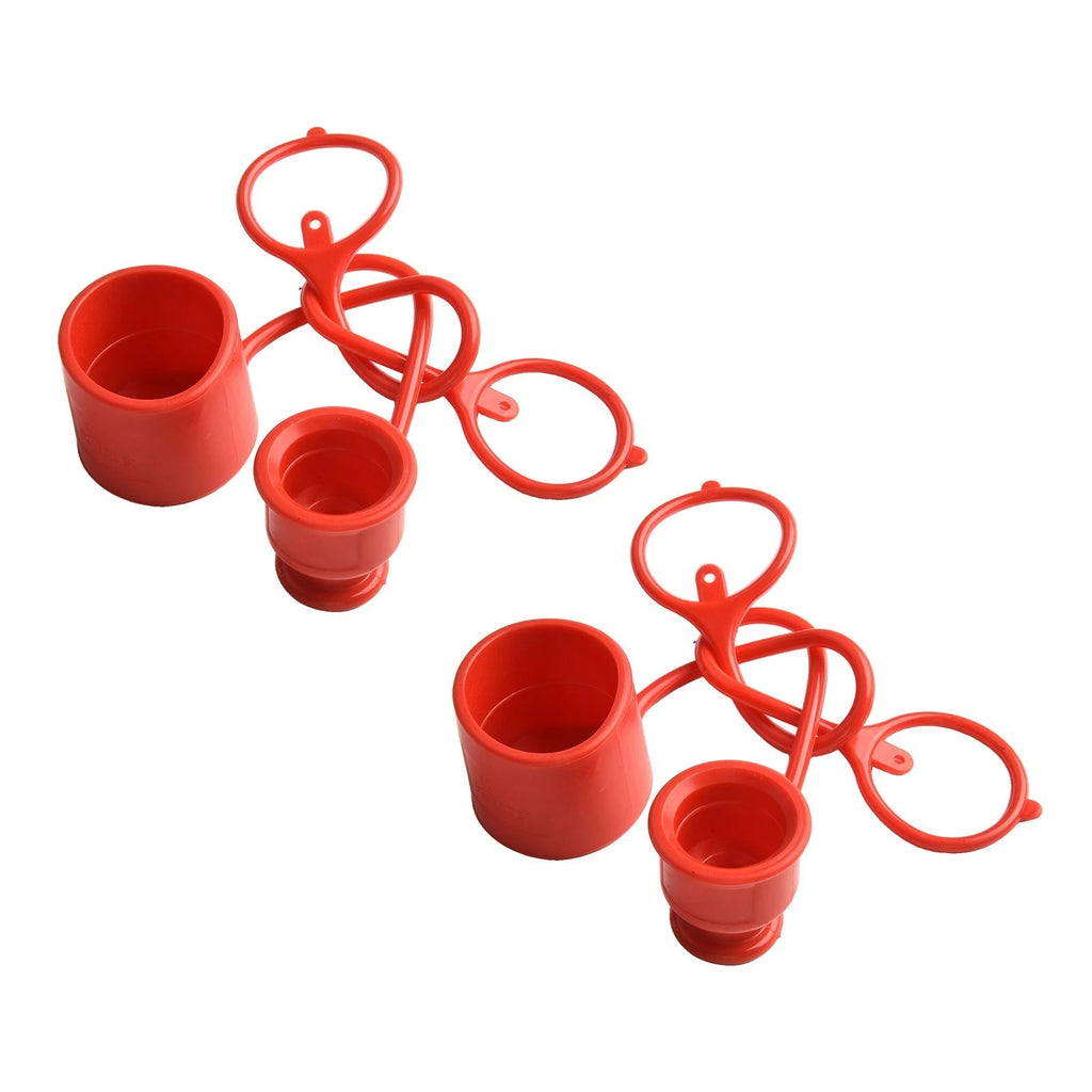 Set of 2 Hydraulic Coupler Dust Covers - Red Color