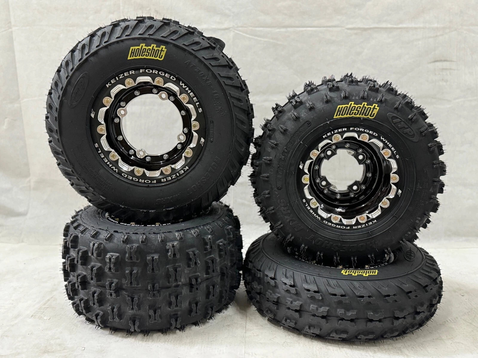 Set of 4 Beadlock Wheels & ITP MXR6 Tires for Honda TRX 250R 450R 450ER