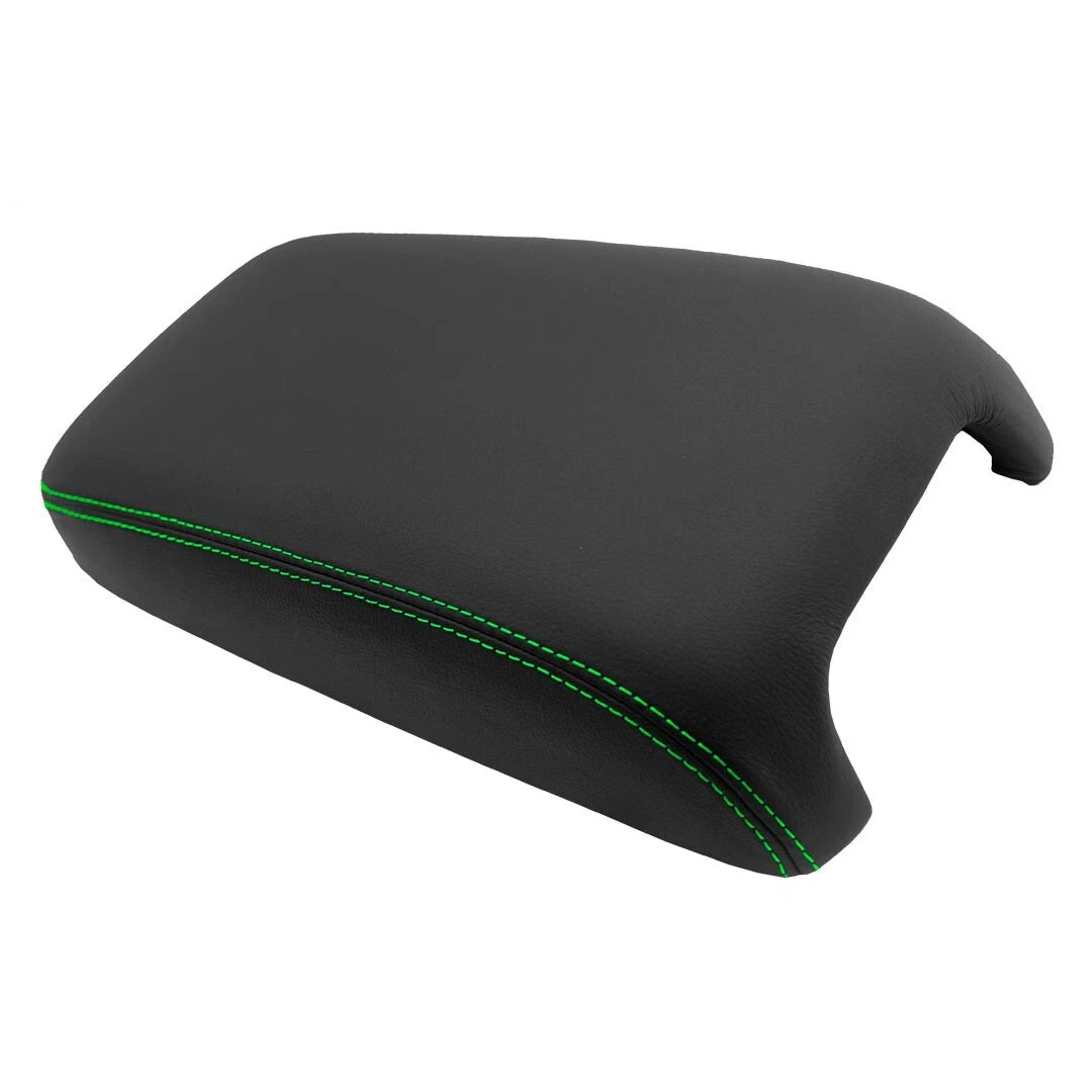 PVC Leather Console Armrest Cover for Dodge Charger (2011–2019) Green Stitch