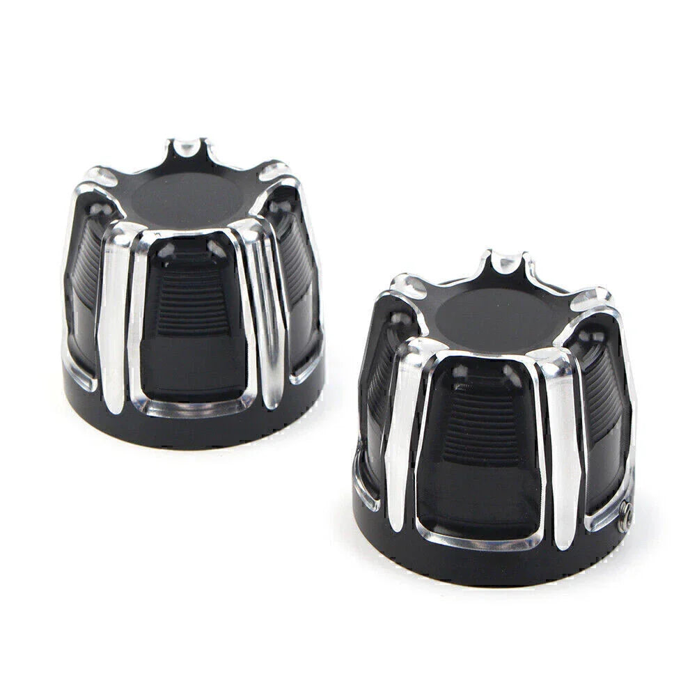 Aluminum Front Cut Axle Nut Cap Covers for Harley Softail Touring Street Glide