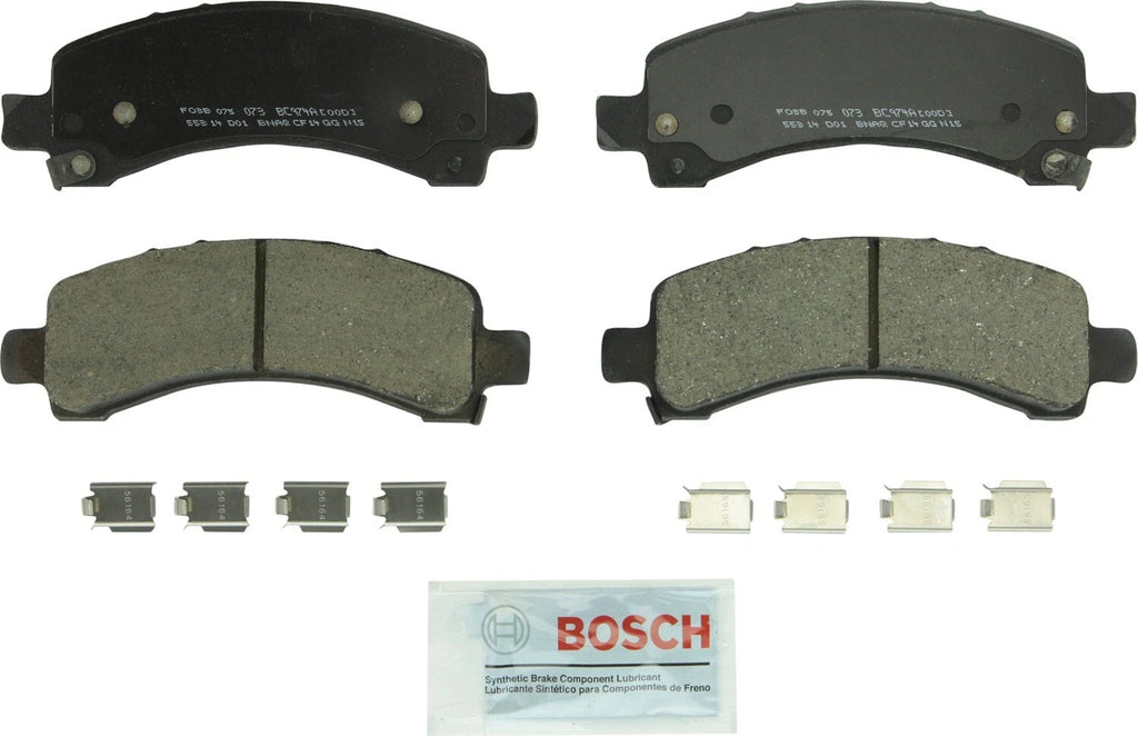 Rear Brake Kit Set of 4 Drilled Rotors Bosch Ceramic Pads for Cadillac Chevy GMC