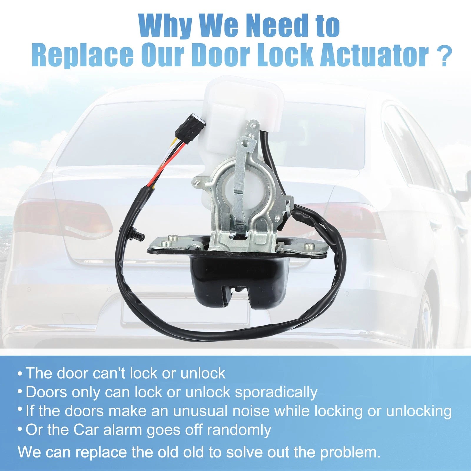 Liftgate Trunk Lid Lock Actuator with Cable for Ford Escape (2013–2019) No.CJ5Z7843150A
