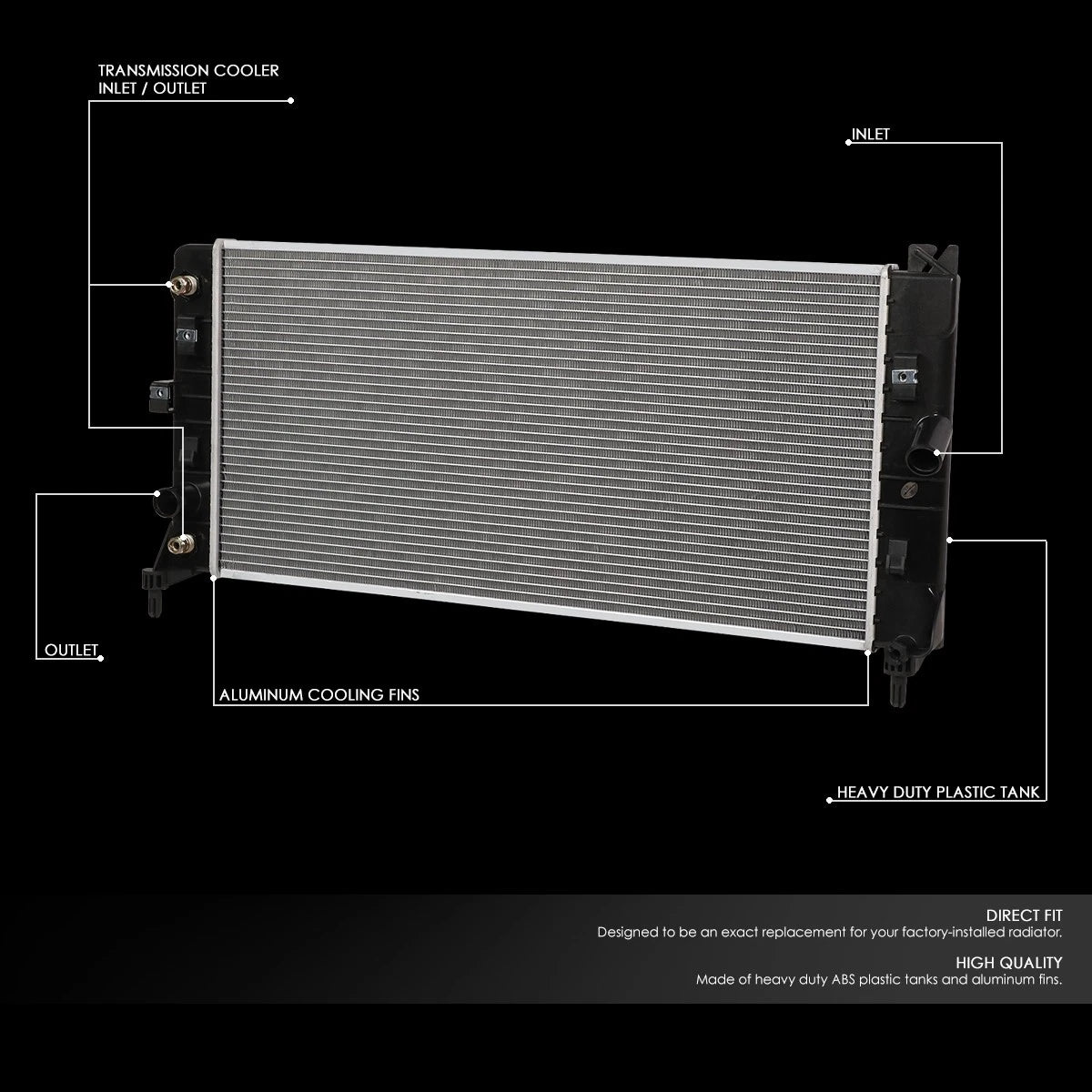 OE Style Aluminum Radiator for Monte Carlo/Impala 3.5L (2006–2011) 2837