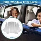 Set of 6 Door Pillar Window Trim for Ford Focus (2012–2019) Silver Tone