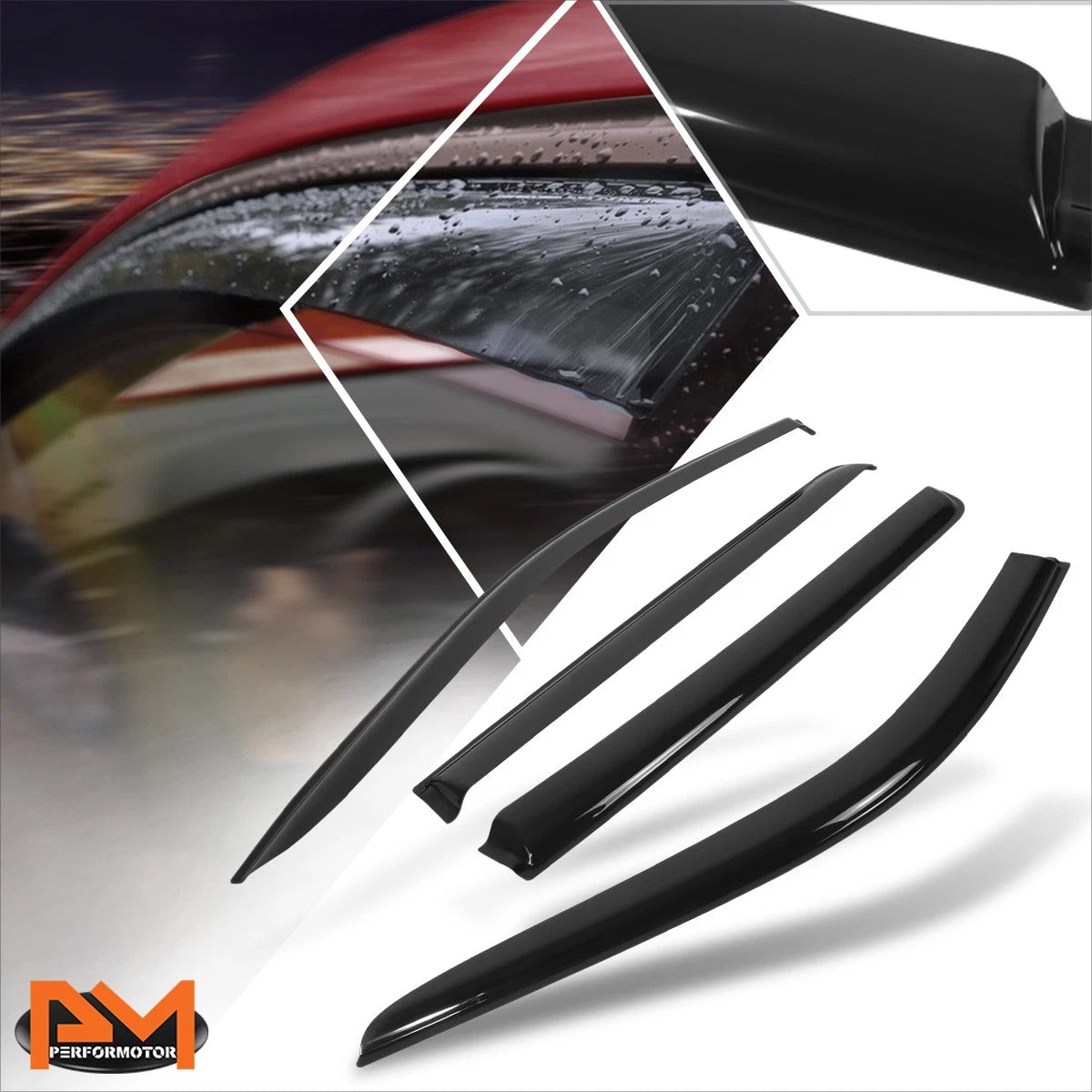 Set of 4 Tape-on Window Visors Rain Guards for Silverado/Sierra 1500 (2019–2024)