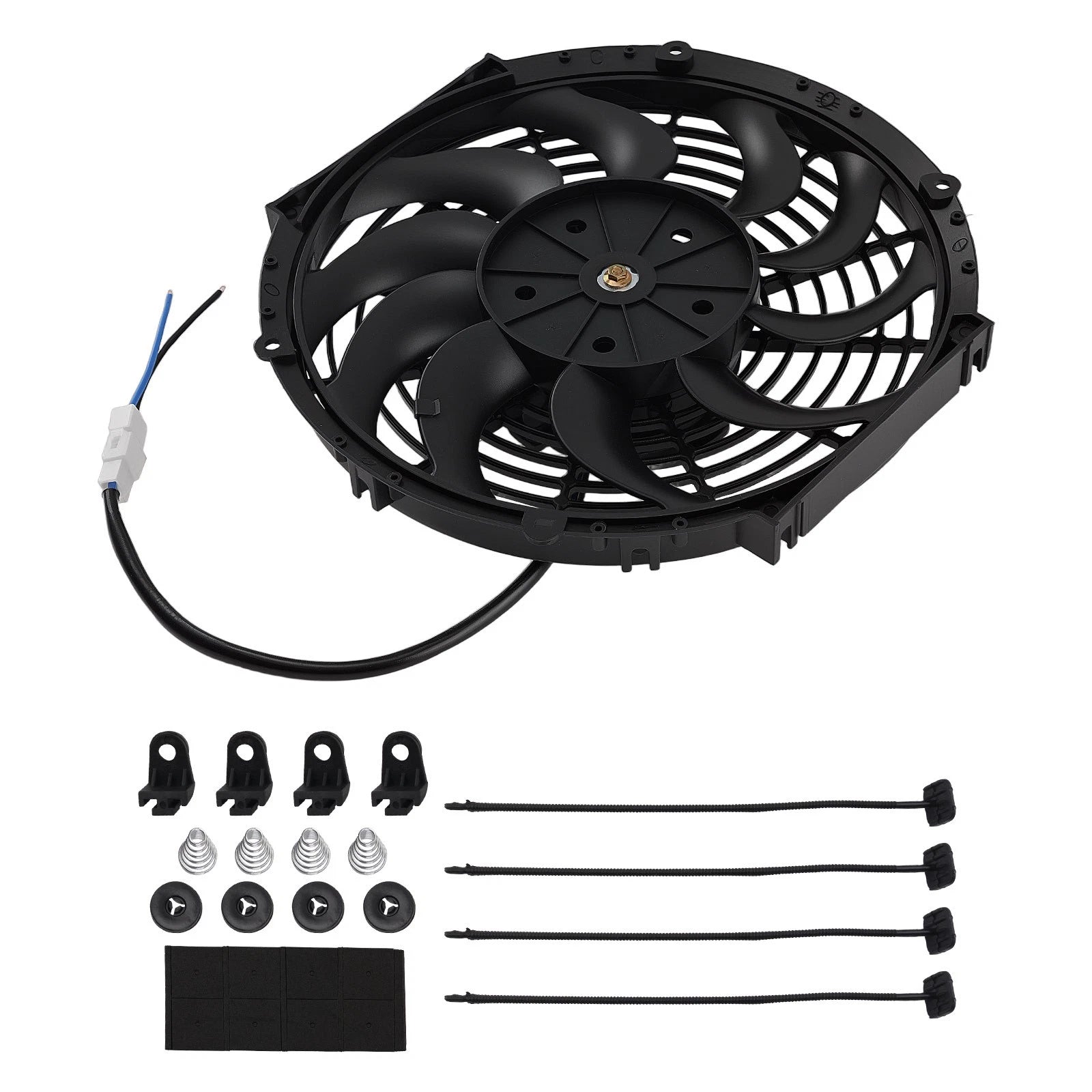 Electric Radiator Cooling Fan Assembly Kit 12" 12V 180W Universal
