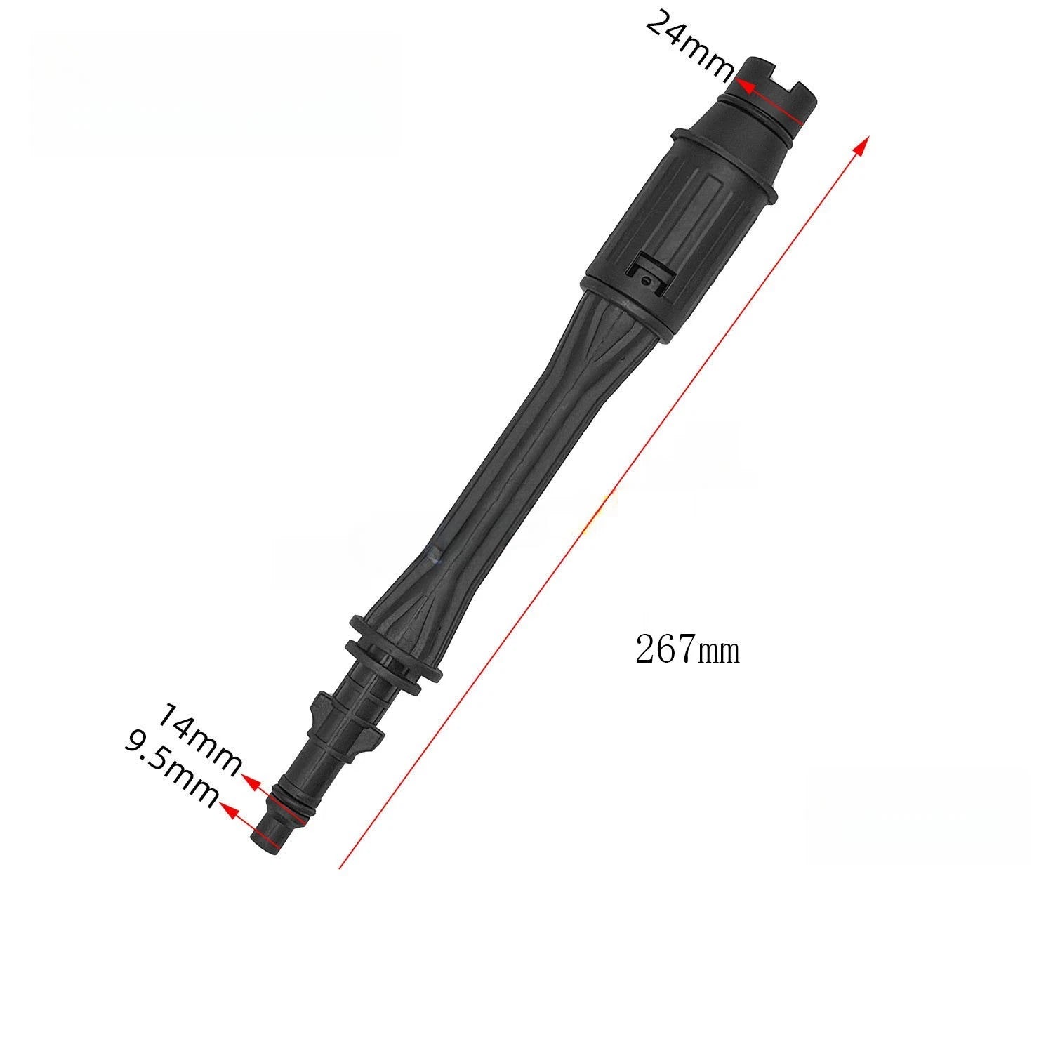 Black Plastic Extension Nozzle 265mm for Pressure Washer (Compatible)