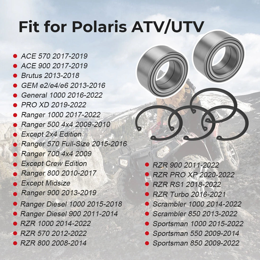 Heavy Duty Wheel Bearings for Polaris Sportsman 1000 850 550 Scrambler 1000 850 (2014–2023)