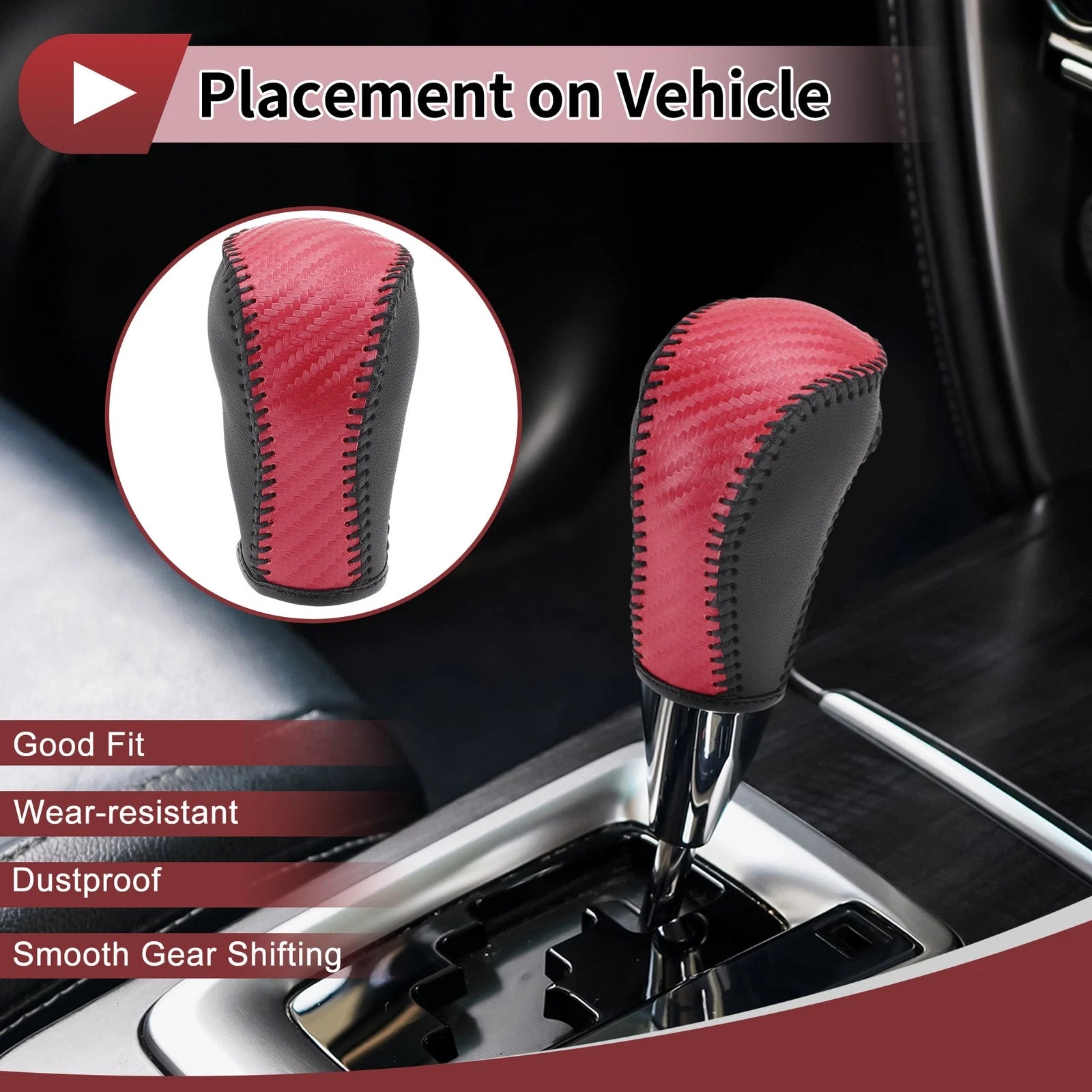 1 Pc Gear Shift Knob Cover for Mazda CX-5 (2013–2014) Faux Leather