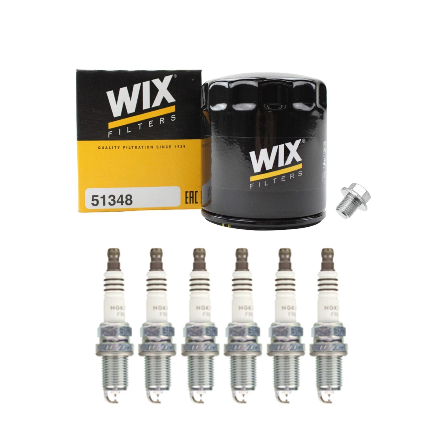 Wix Engine Oil Filter & NGK Spark Plugs Set for Camry Highlander Sienna Solara (2002–2020)