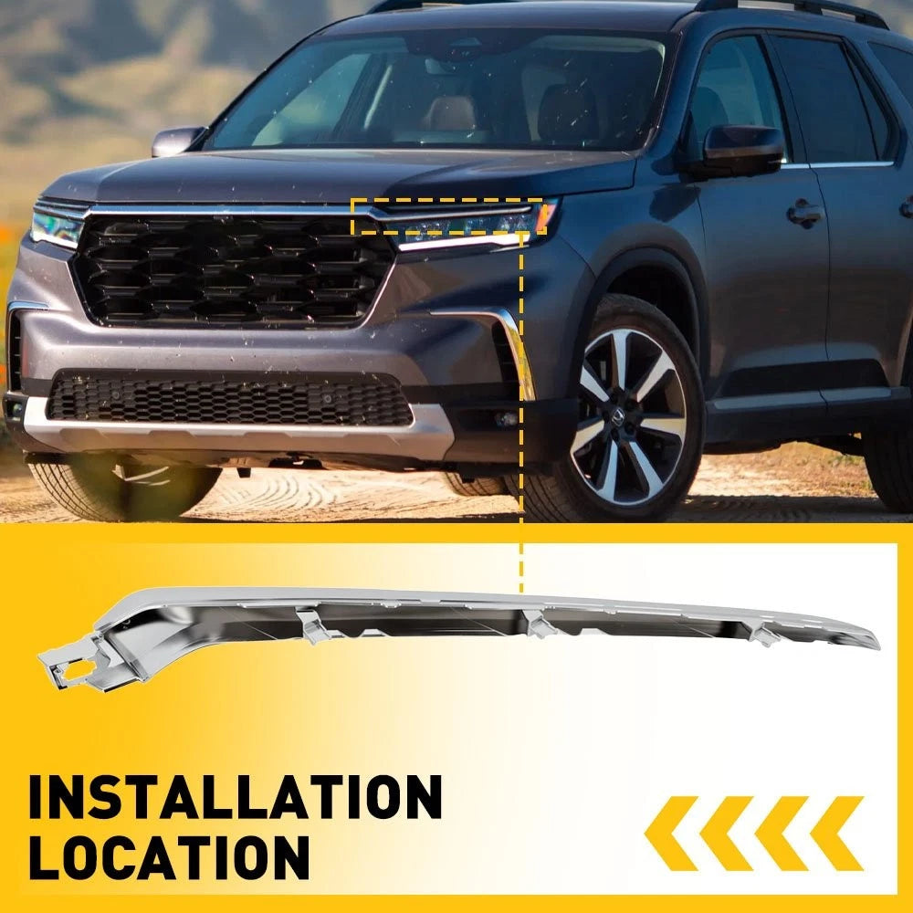 Chrome LH Front Bumper Grille Trim for Honda Pilot (2023)