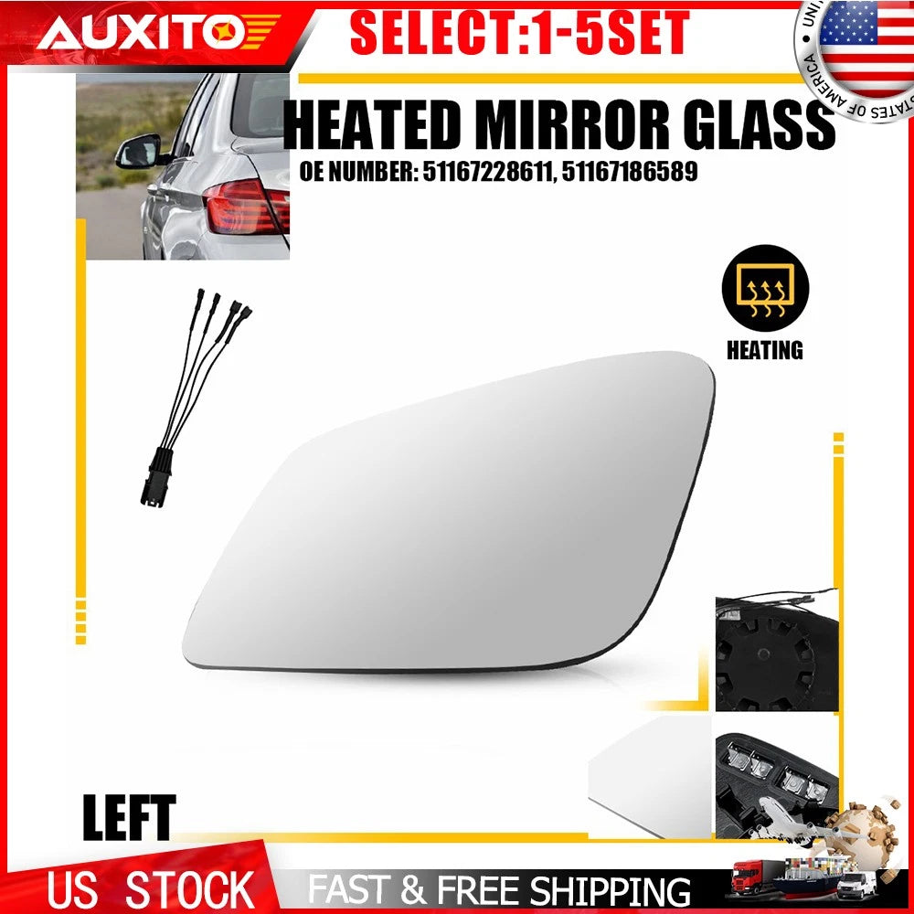 Left Side Mirror Glass for BMW 528 535 640 650 740 (2010–2016) 51167228611