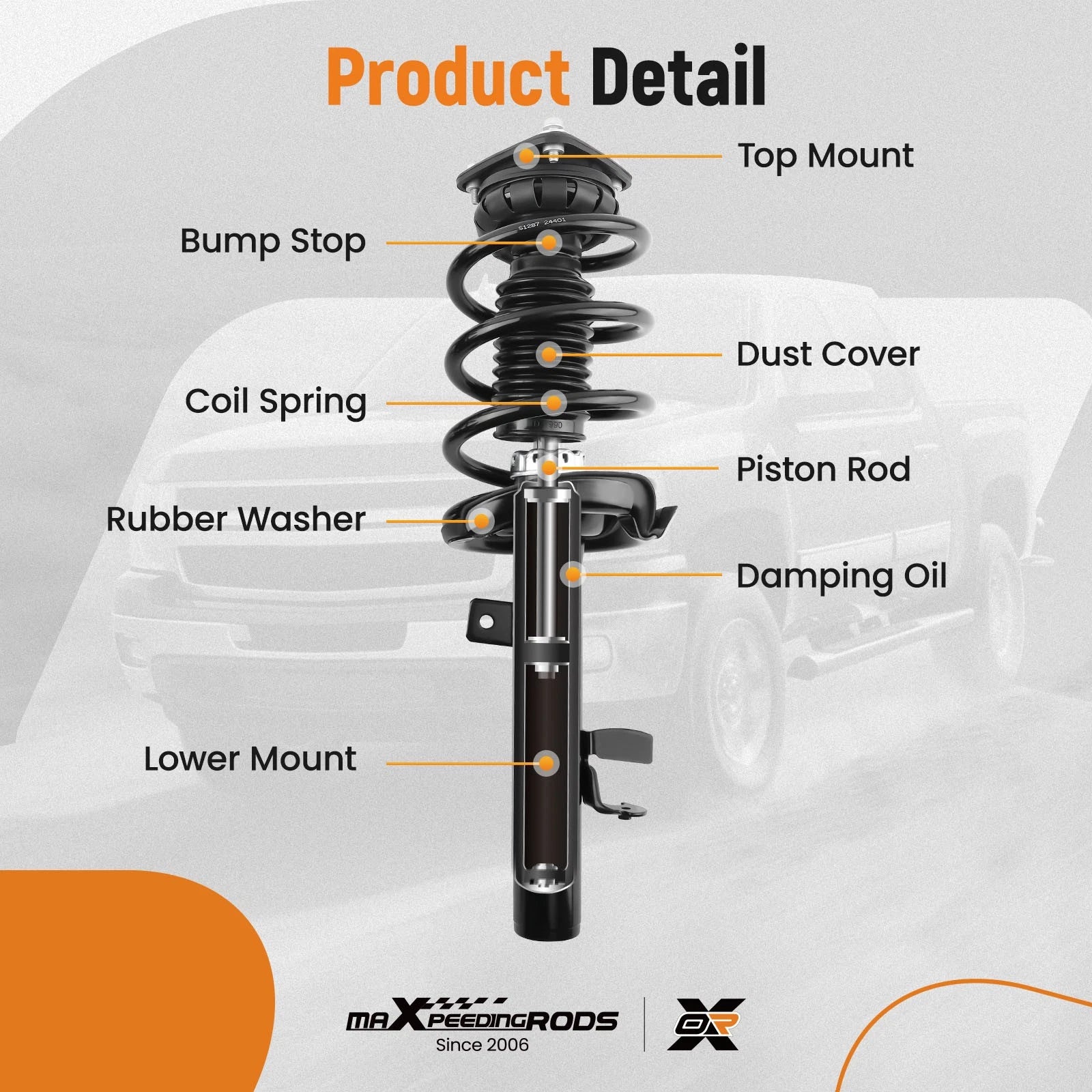 Front Struts + Control Arm Tie Rod for Ford Escape (2013)