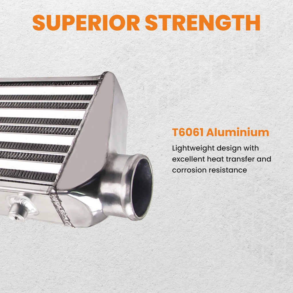 Front Mount Aluminum Intercooler for Universal Fit (27"x7"x2.5")