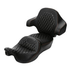 Black 2-Up Driver Passenger Seat Backrest for Harley Touring (2014-2023)