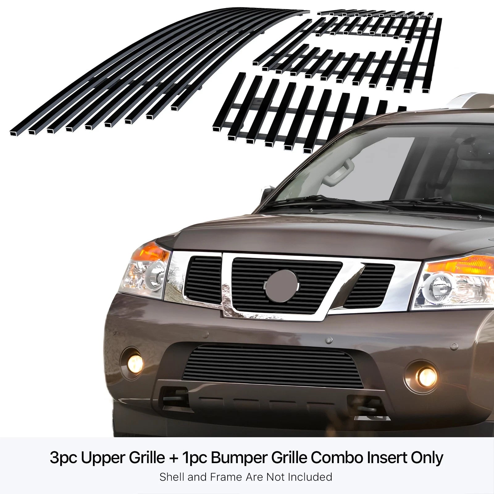 Stainless Black Billet Grille Insert for Nissan Armada (2008-2015)