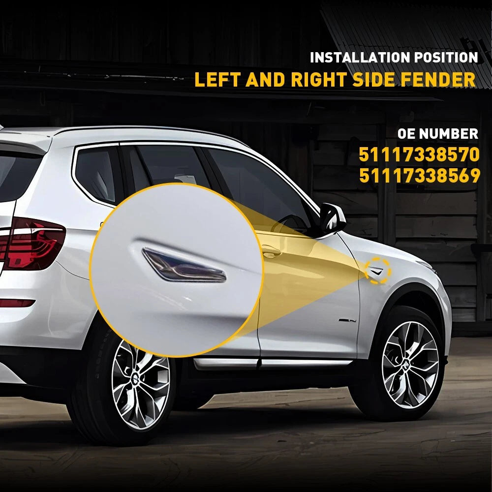 Set of 2 Chrome Front Fender Finisher Trim for BMW X3 X4 (2013–2018)