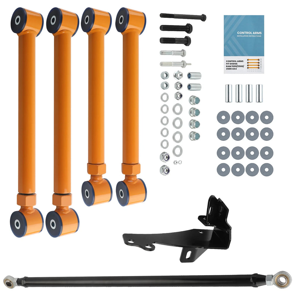 Front Upper Lower Control Arms + Track Bar Kit for Dodge Ram 1500 2500 (1994–2002)