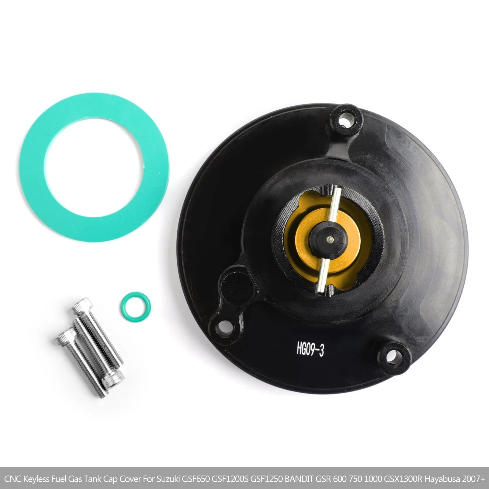Quick-Turn Black Tank Fuel Gas Cap for Suzuki GSX 650/1250, GSF 650/1200