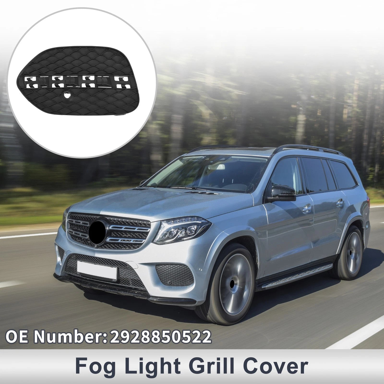 1 Pc Fog Light Grill for Mercedes-Benz (No. 2928850522) (Black)