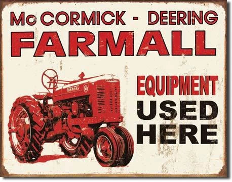Vintage Replica Tin Metal Sign for Farmall IH Deering Equipment (400 1278)