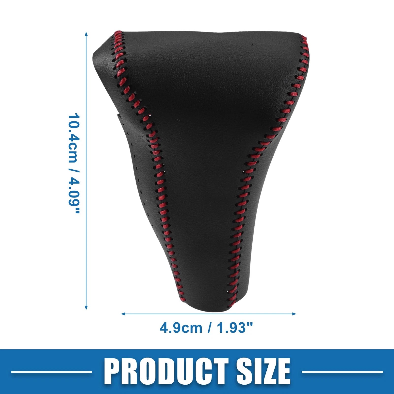 Gear Shift Head Knob Cover for Honda CR-V (2017) Faux Leather Black Red Stitches