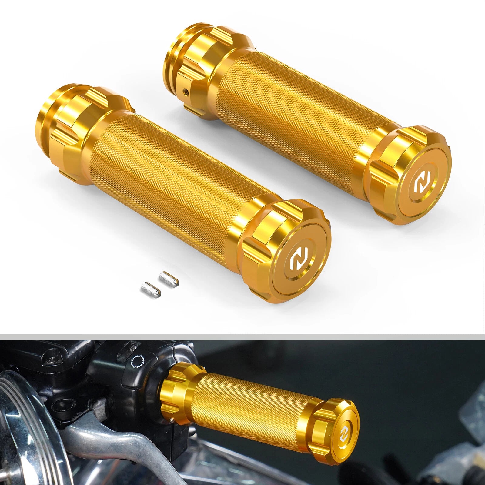 Pair Anodized Hand Grips for Harley Road Glide CVO Ultra FLTRUSE (2011, 2015–2016)