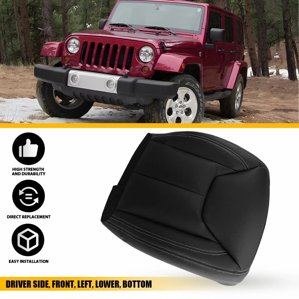 Driver Bottom Seat Cover for Jeep Wrangler (2013–2017) Microfiber Leather EXV