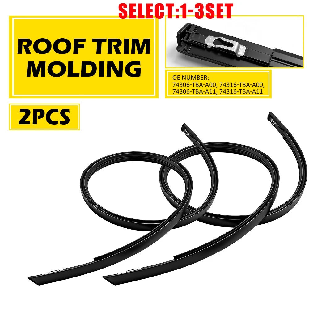 Set of 2 Outer Roof Trim Molding for Honda Civic (2016–2021)