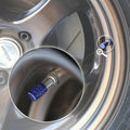 Set of 4 Blue Aluminum Tire Stem Caps for Universal Vehicles (All Years)