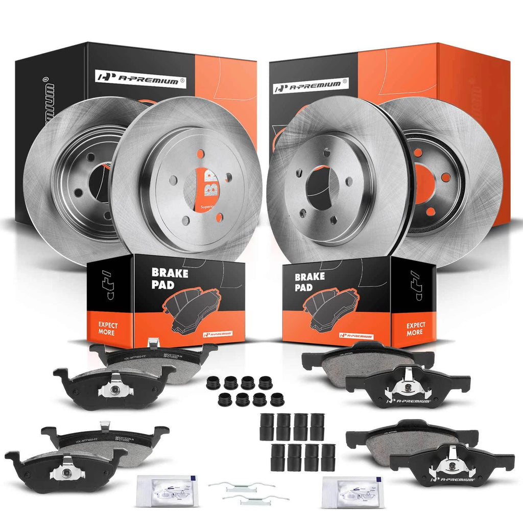 Set of 4 Disc Brake Rotors & Ceramic Pads for Ford Escape (2005–2008)