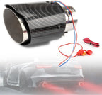 2.5" Carbon Fiber Inlet Exhaust Tip for Universal Fit (LED Light)