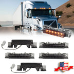 Set of 5 Smoked Lens Amber LED Cab Roof Marker Lights for Volvo VN/VNL (2003–Present)