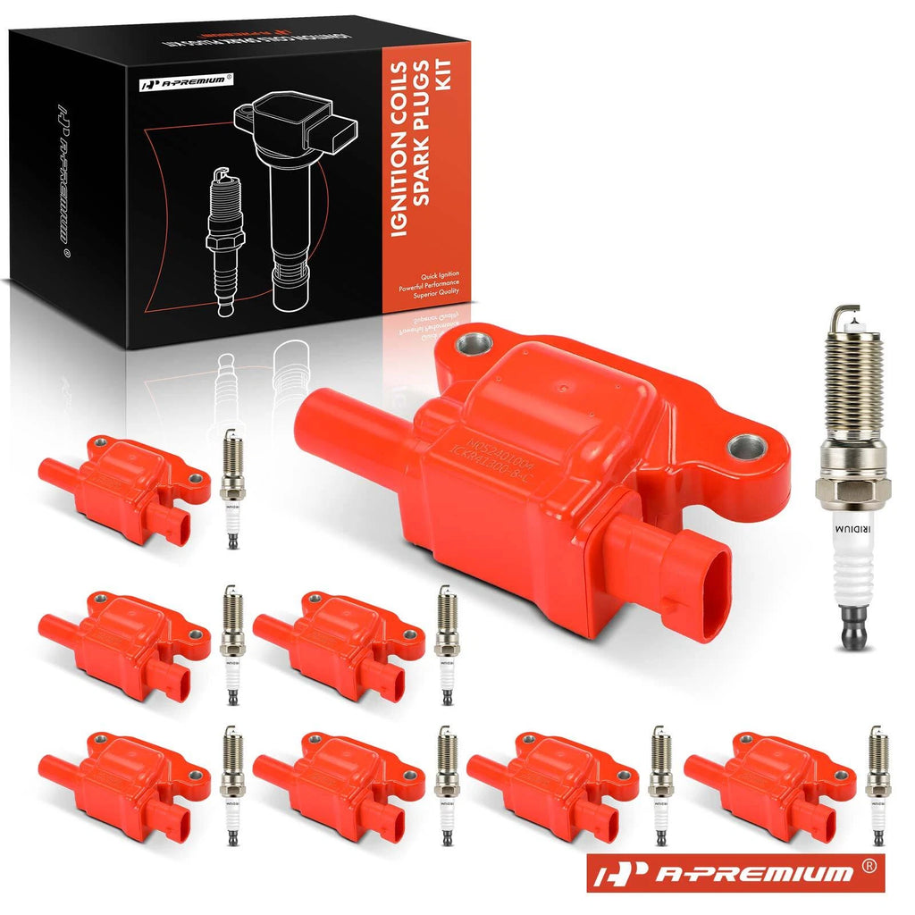 Set of 8 Ignition Coils & Iridium Spark Plugs for Chevy Silverado (2007–2023)