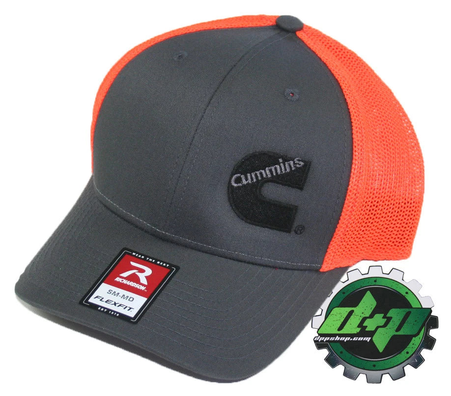Cummins Trucker Hat for Richardson (Charcoal Gray/Orange)