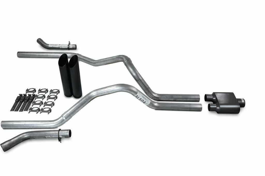 2.5" Dual Exhaust Kit for Ford F150 (2021–2025) - 1 Chamber Black Tips