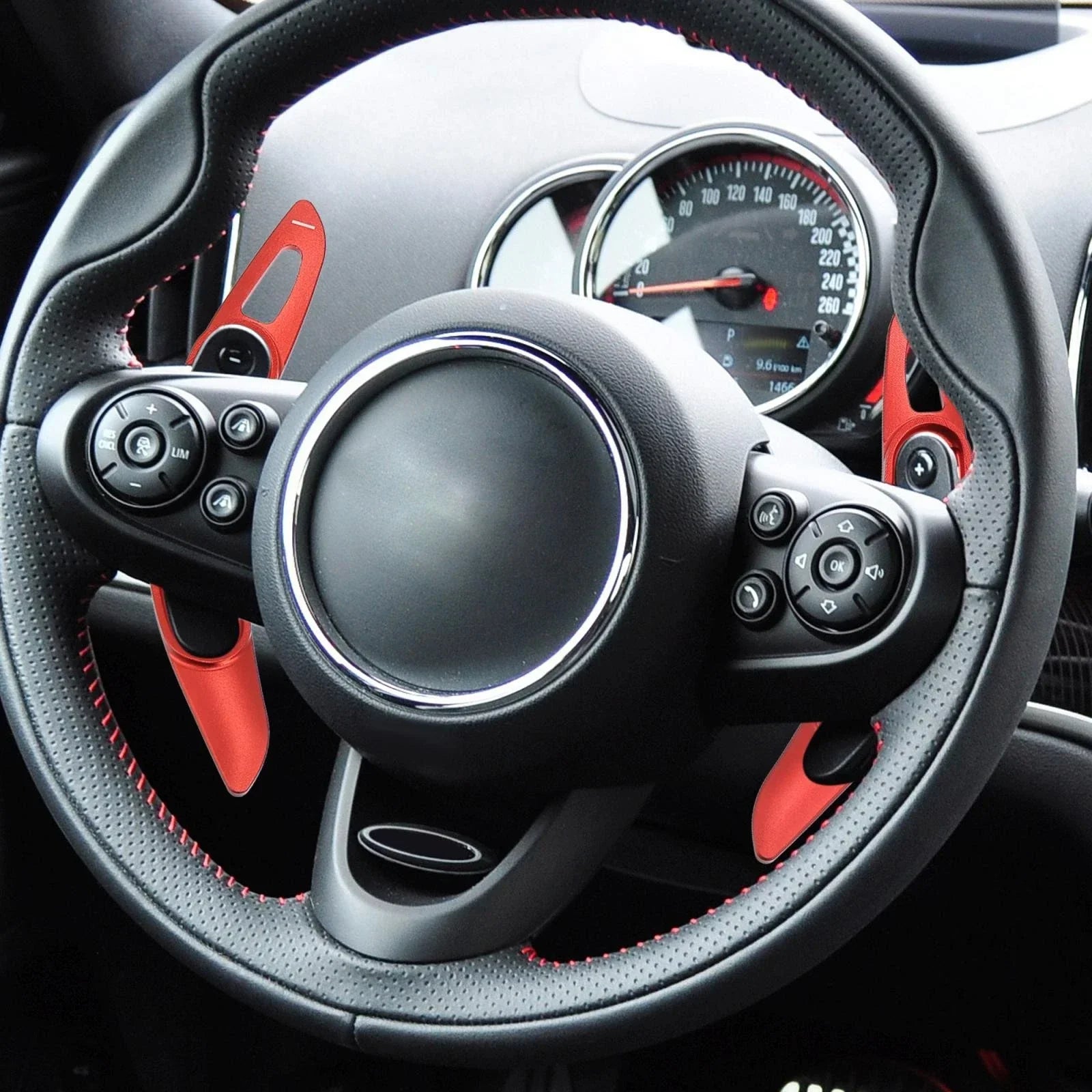 Pair Red Steering Wheel Shift Paddle Extend Cover for BMW Mini Cooper