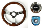 14 Inch Chrome Wood Slotted Steering Wheel for Chevy SS (2014–2016)