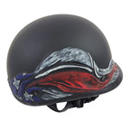 Dull Black DOT Half Helmet for Motorcycle (USA Flag)