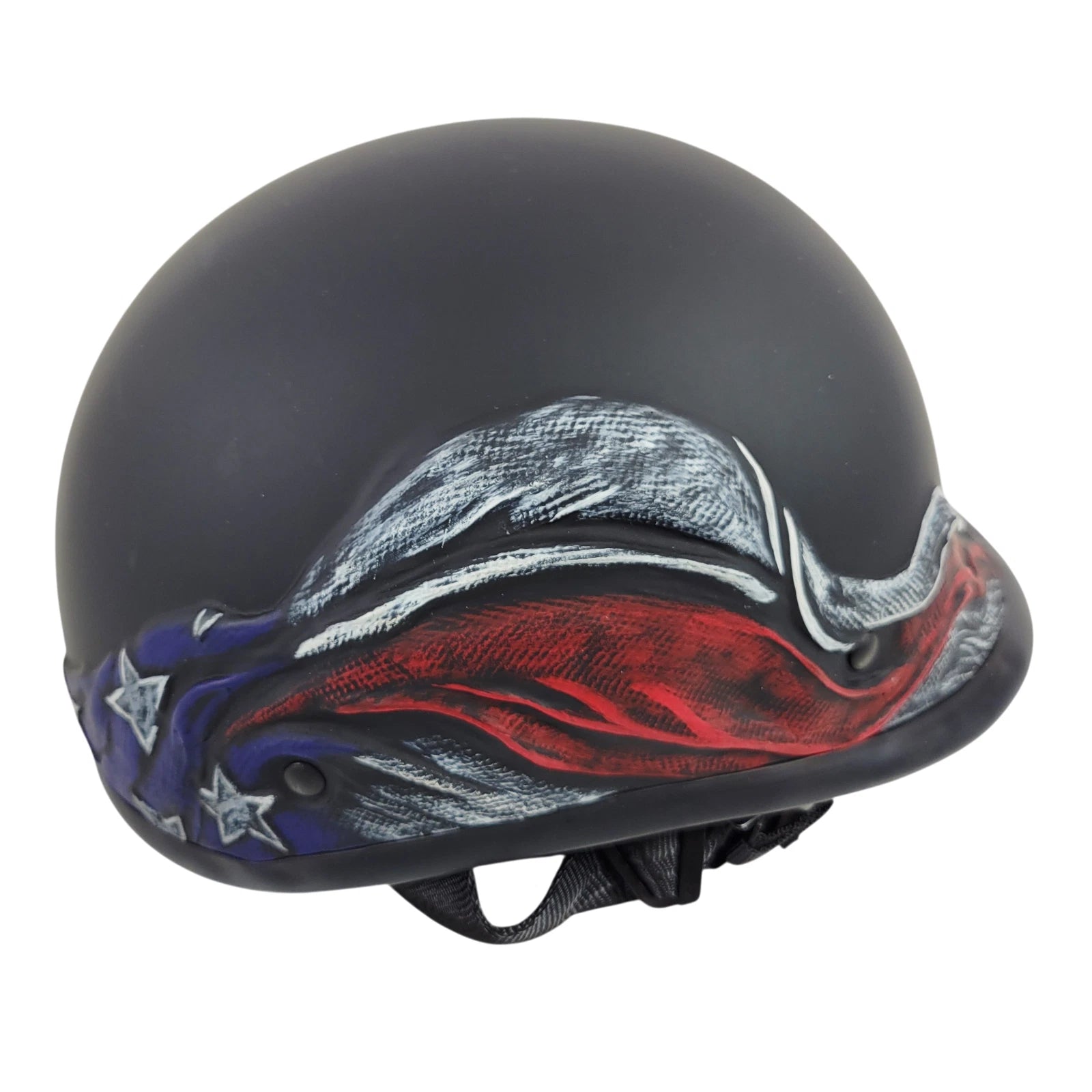 Dull Black DOT Half Helmet for Motorcycle (USA Flag)