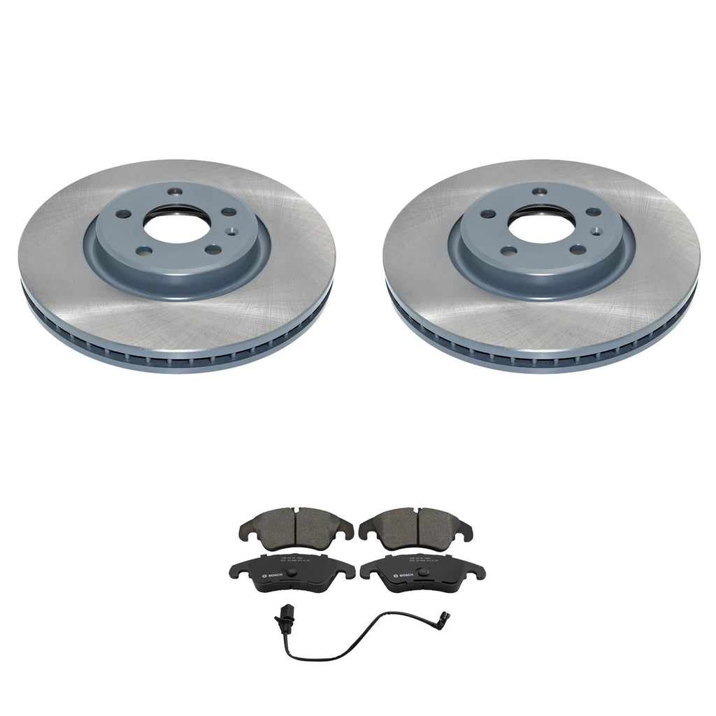 DuraGo Front Rotors & Bosch QuietCast Ceramic Pads for Audi Q5 A4 (2009–2016)