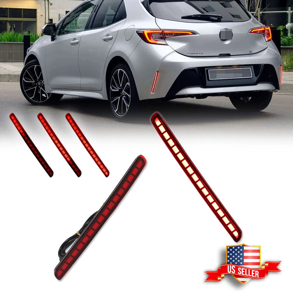 Red LED Rear Bumper Reflector Brake Light for Toyota Corolla Hatchback (2019–2022)