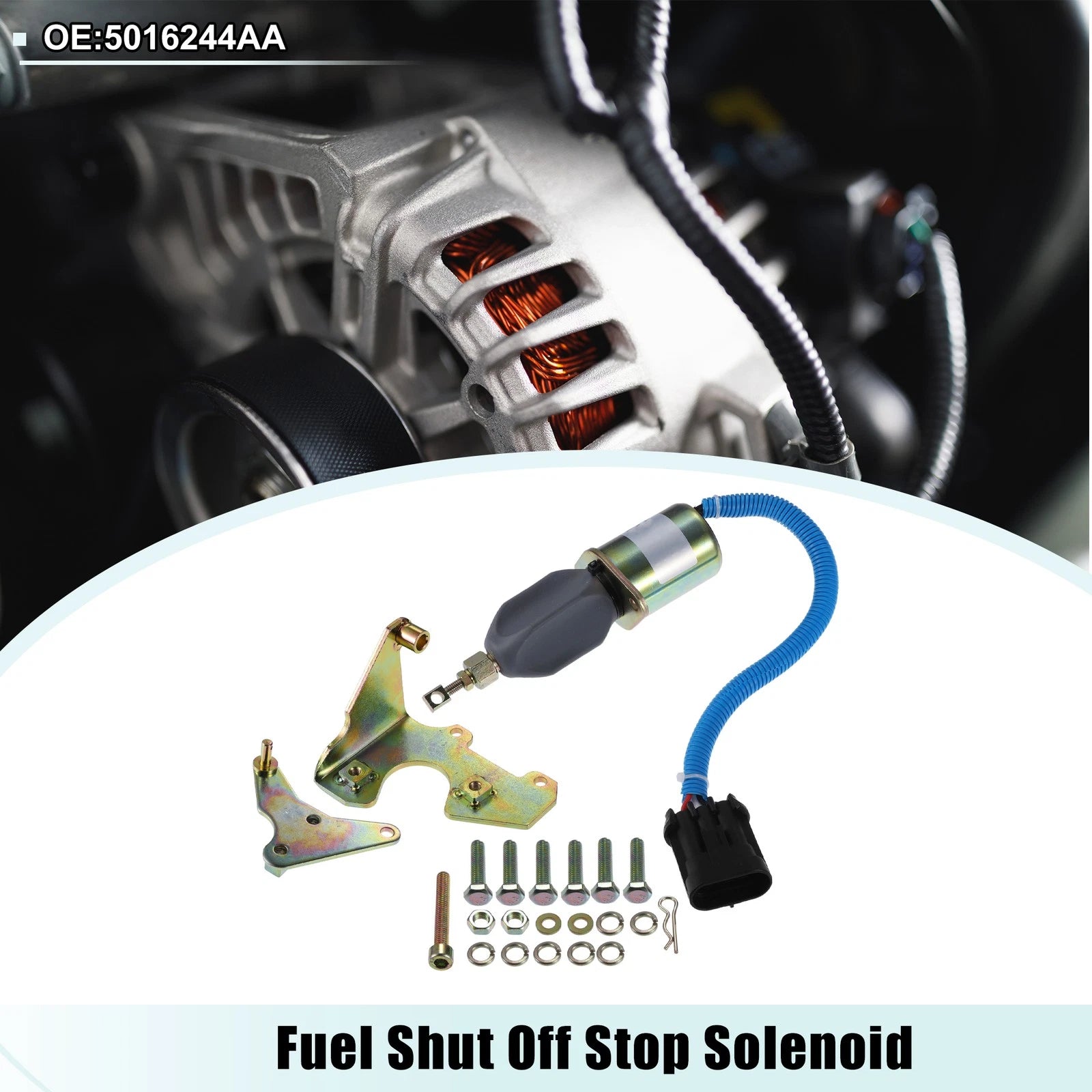 Set of 1 Fuel Shut Off Solenoid Valve for Dodge Ram 2500 (No. 5016244AA)