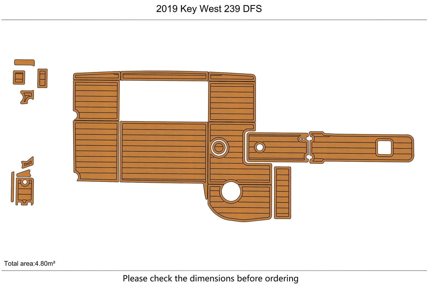 EVA Foam Cockpit Pads for Key West 239 DFS (2019)