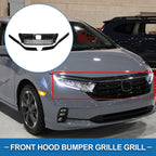 Front Upper Hood Bumper Grille for Honda Odyssey (2018–2021) Black
