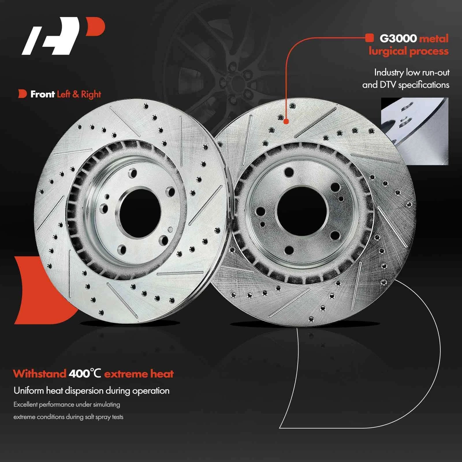 Front Side Drilled Brake Rotors for Hyundai Elantra (2017-2020)